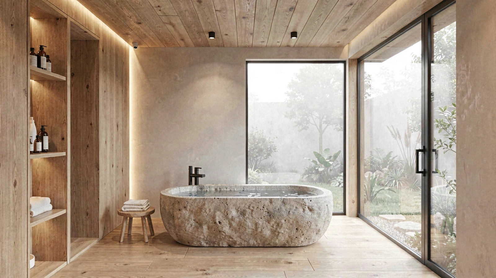 Minimalista otthoni wellness belső tér